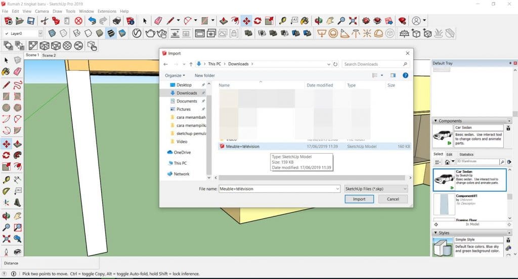 Cara Menambah Komponen Di Sketchup - PerpusTeknik.com