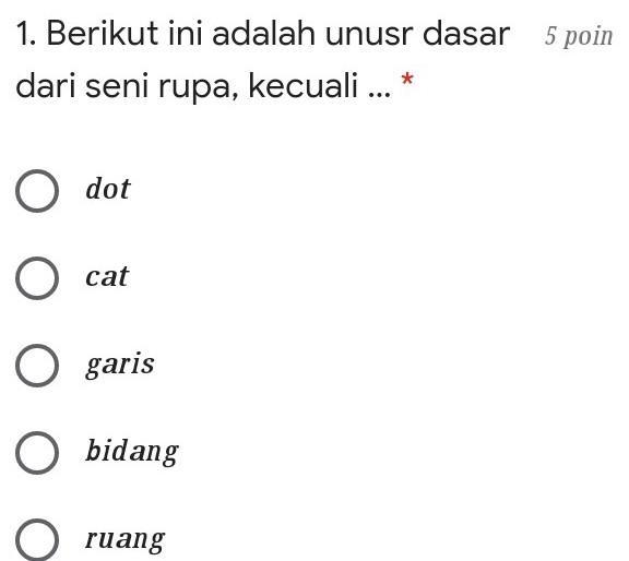 Berikut Ini Adalah Unsur Seni Rupa, Kecuali? - PerpusTeknik.com