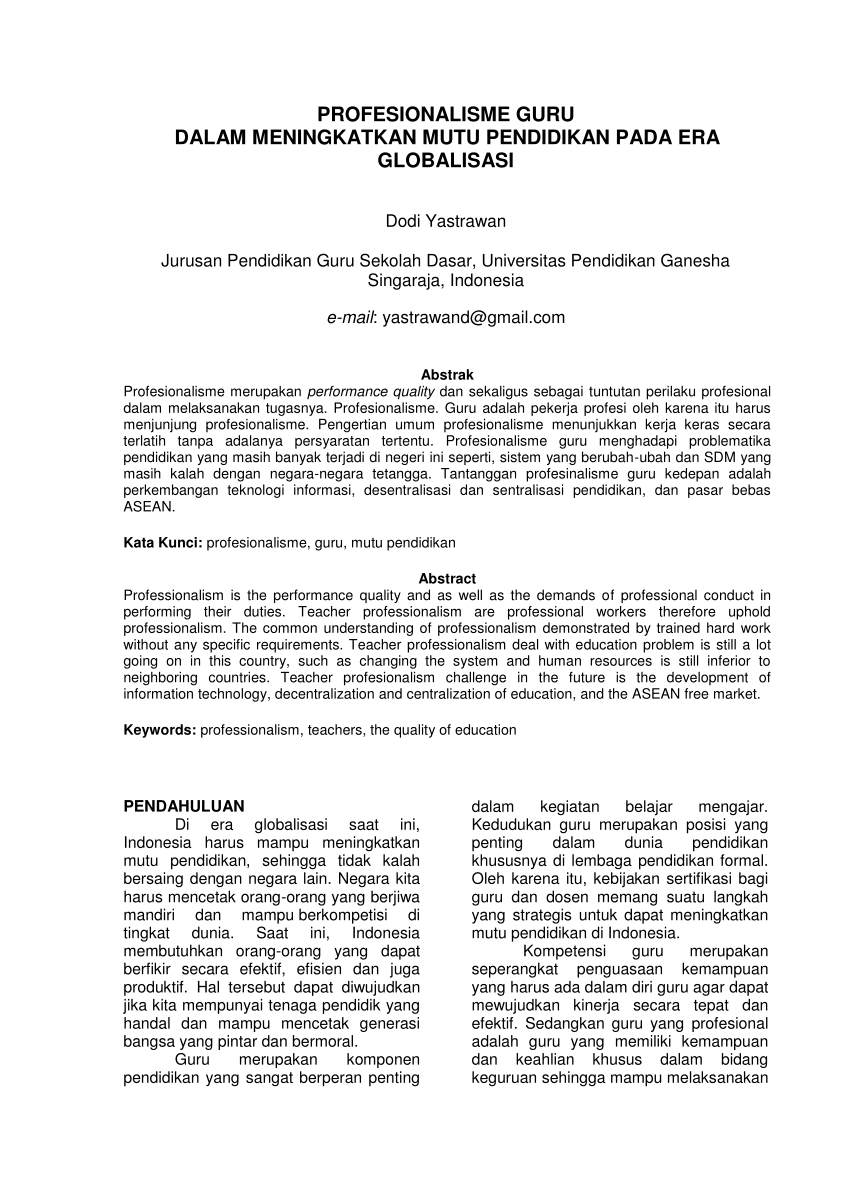 Peningkatan Profesionalisme Guru: Kunci Penting Untuk Meningkatkan Mutu ...